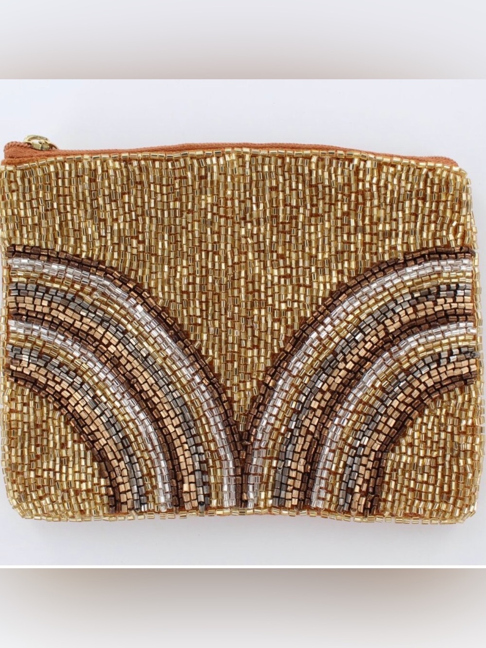 Ritzy Gold Beaded Coin Purse